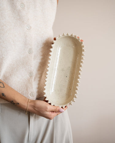 Deco Dish Spike Speckled Beige - Things I Like Things I Love