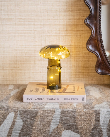 Deco Mushroom Led Glass Green - Things I Like Things I Love