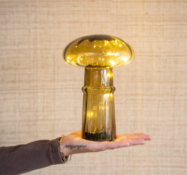 Deco Mushroom Led Glass Green - Things I Like Things I Love