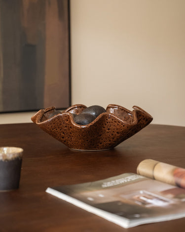Deco Schaal Godeni Keramiek Bruin - Things I Like Things I Love
