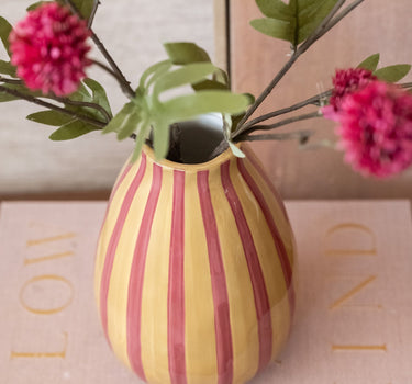 Deco Vaas Lana Gestreept Roze - Things I Like Things I Love