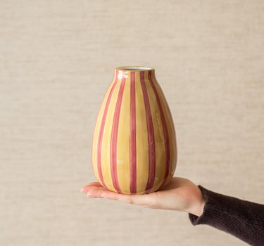 Deco Vaas Lana Gestreept Roze - Things I Like Things I Love