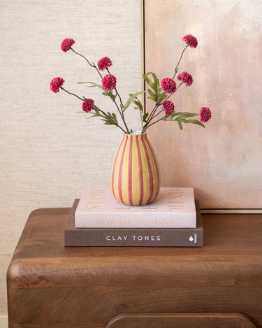 Deco Vaas Lana Gestreept Roze - Things I Like Things I Love