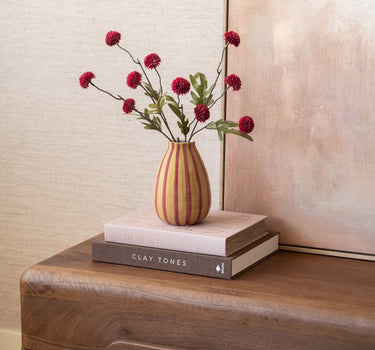 Deco Vaas Lana Gestreept Roze - Things I Like Things I Love