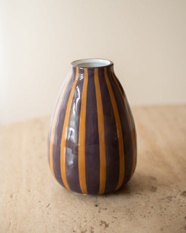 Deco Vaas Noah Gestreept Aubergine - Things I Like Things I Love
