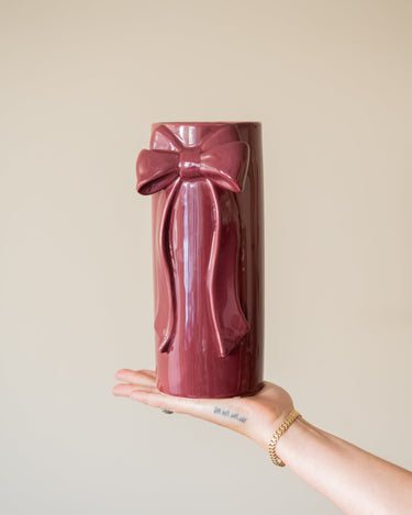 Deco Vase Bow Cherry - Medium - Things I Like Things I Love