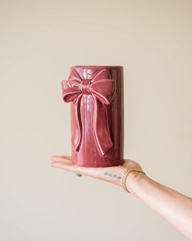 Deco Vase Bow Cherry - Small - Things I Like Things I Love