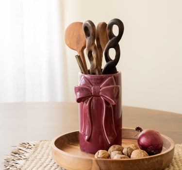 Deco Vase Bow Cherry - Small - Things I Like Things I Love