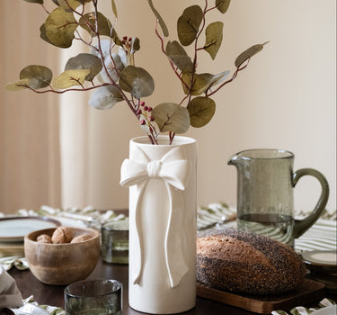 Deco Vase Bow Ivory - Medium - Things I Like Things I Love