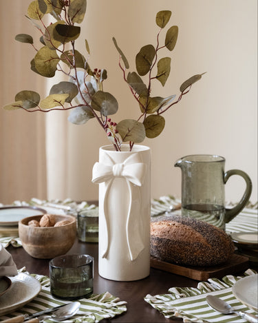 Deco Vase Bow Ivory - Medium - Things I Like Things I Love