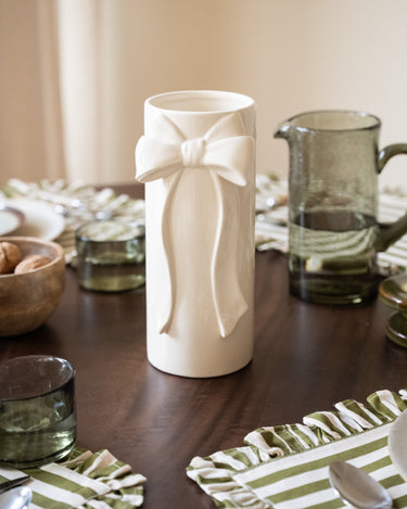 Deco Vase Bow Ivory - Medium - Things I Like Things I Love