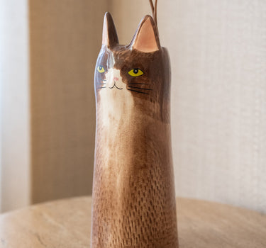 Deco Vase Cat Brown - Things I Like Things I Love