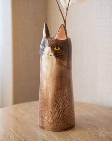 Deco Vase Cat Brown - Things I Like Things I Love
