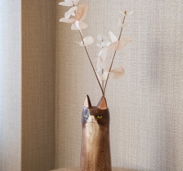 Deco Vase Cat Brown - Things I Like Things I Love