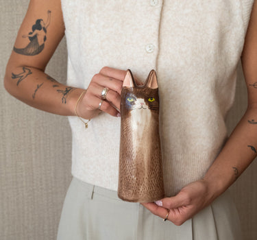 Deco Vase Cat Brown - Things I Like Things I Love