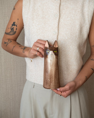 Deco Vase Cat Brown - Things I Like Things I Love