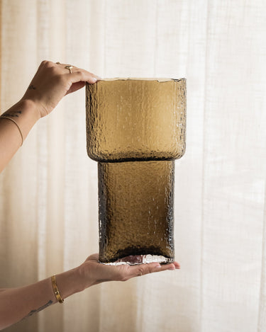 Deco Vase Fluence Glass Brown - Things I Like Things I Love