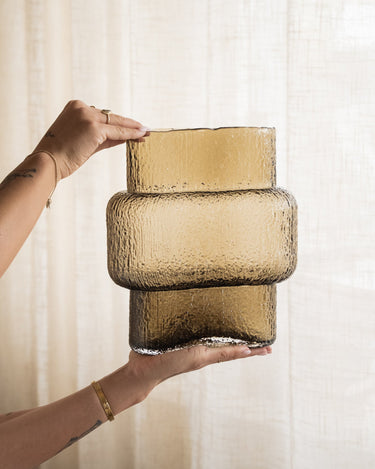 Deco Vase Fluence Glass Brown - Things I Like Things I Love