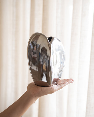 Deco Vase Heart Chrome - Things I Like Things I Love