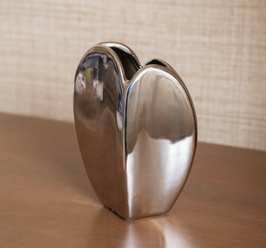 Deco Vase Heart Chrome - Things I Like Things I Love