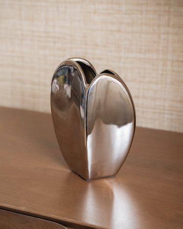Deco Vase Heart Chrome - Things I Like Things I Love