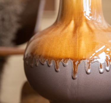 Deco Vase Jive Drip Brown - Things I Like Things I Love