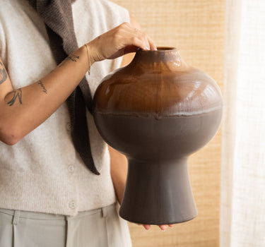Deco Vase Jive Drip Brown - Things I Like Things I Love