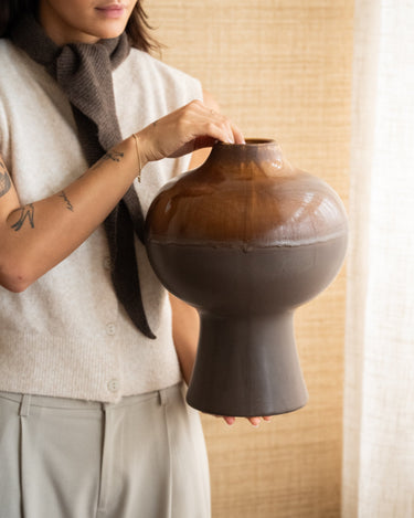 Deco Vase Jive Drip Brown - Things I Like Things I Love