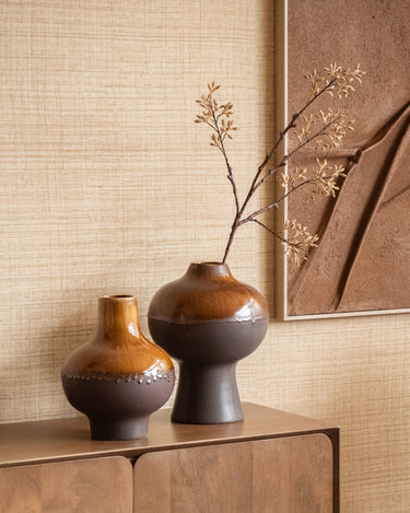 Deco Vase Jive Drip Brown - Things I Like Things I Love