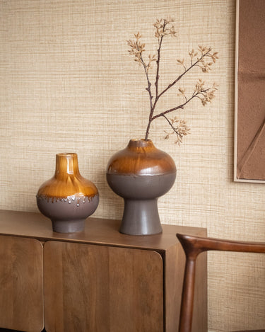 Deco Vase Jive Drip Brown - Things I Like Things I Love