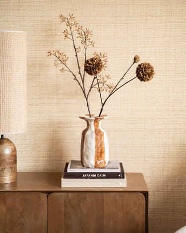 Deco Vase Larisa Ceramic Striped - Things I Like Things I Love