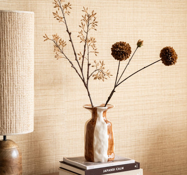 Deco Vase Larisa Ceramic Striped - Things I Like Things I Love