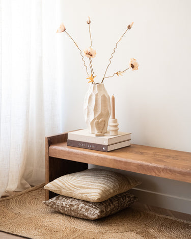 Deco Vase Leaves Beige - Things I Like Things I Love