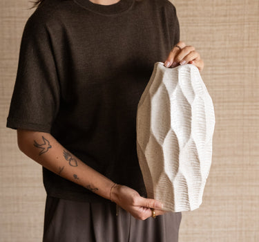 Deco Vase Leaves Beige - Things I Like Things I Love