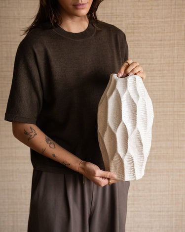 Deco Vase Leaves Beige - Things I Like Things I Love