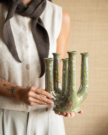 Deco Vase Leonjo Olive Green - Things I Like Things I Love