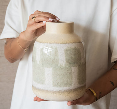 Deco Vase Mara Stoneware Beige - Things I Like Things I Love