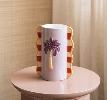 Deco Vase Palm Tree Lilac - Things I Like Things I Love