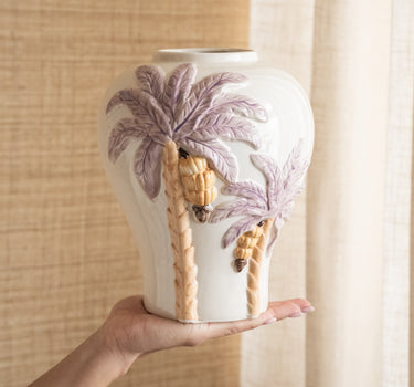 Deco Vase Palm Tree Pastel - Things I Like Things I Love