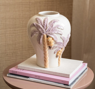 Deco Vase Palm Tree Pastel - Things I Like Things I Love