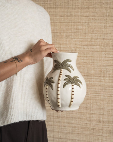 Deco Vase Palm Trees Ceramic - Things I Like Things I Love