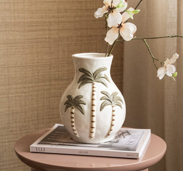 Deco Vase Palm Trees Ceramic - Things I Like Things I Love