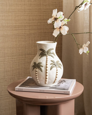 Deco Vase Palm Trees Ceramic - Things I Like Things I Love