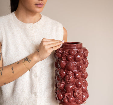 Deco Vase Pomegranate Burgundy - Things I Like Things I Love