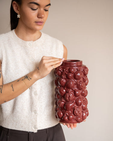 Deco Vase Pomegranate Burgundy - Things I Like Things I Love