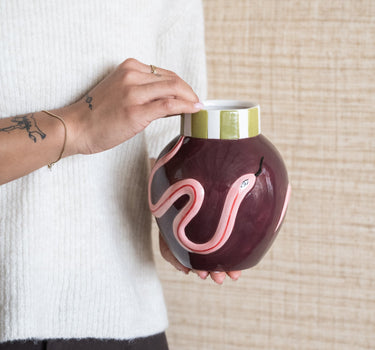 Deco Vase Serpenta Aubergine - Things I Like Things I Love