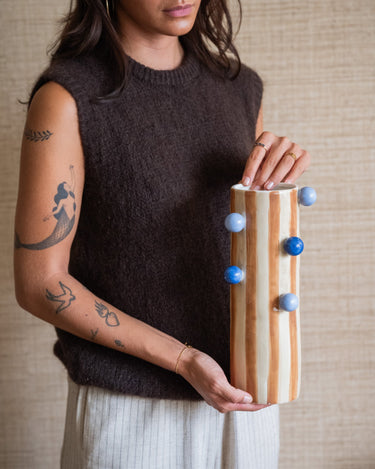 Deco Vase Stoneware Dots - Things I Like Things I Love