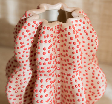 Deco Vase Stoneware Red Dots - Things I Like Things I Love