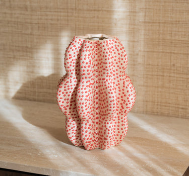 Deco Vase Stoneware Red Dots - Things I Like Things I Love
