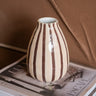 Deco Vase Stripe Brown - Things I Like Things I Love